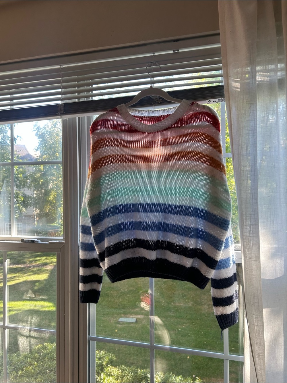 Striped Rainbow Knit Sweater - Multicolor